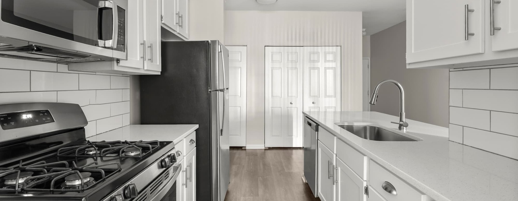 kitchen with ample counter-space and modern appliances